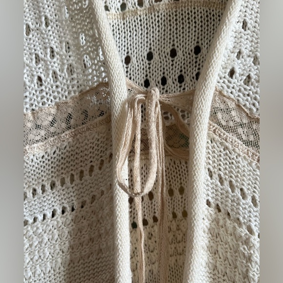 Rebecca Taylor Crochet Knit Tie Front Cardigan - Picture 9 of 11